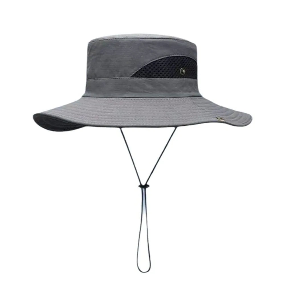 Wide Brim UV Bucket Hat – Breathable Mesh Sun Hat Unisex Wide Brim Sun Hat Nixie Dark Grey
