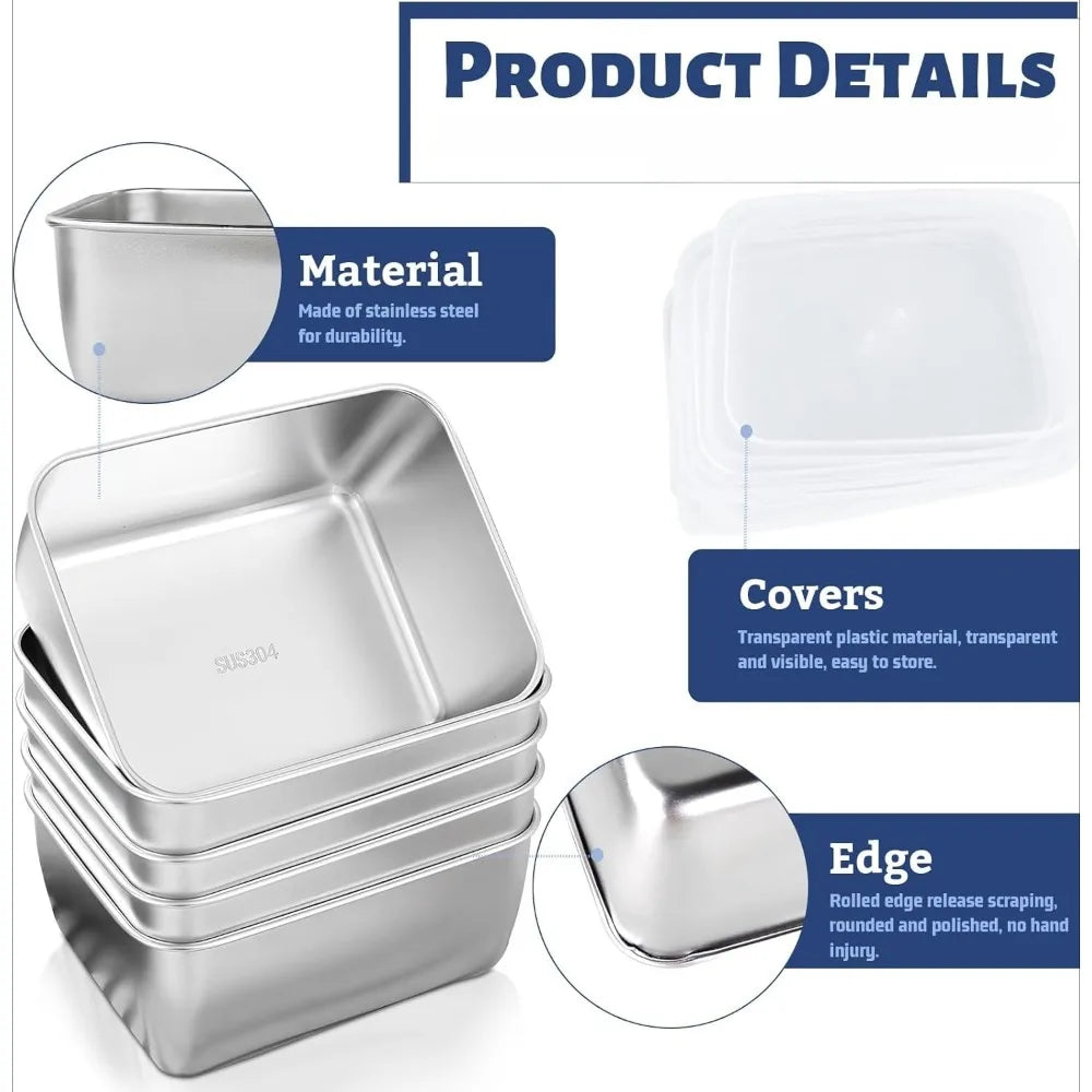 Stainless Steel Food Containers with Lids – Reusable Snack Box Food Storage Container Nixie