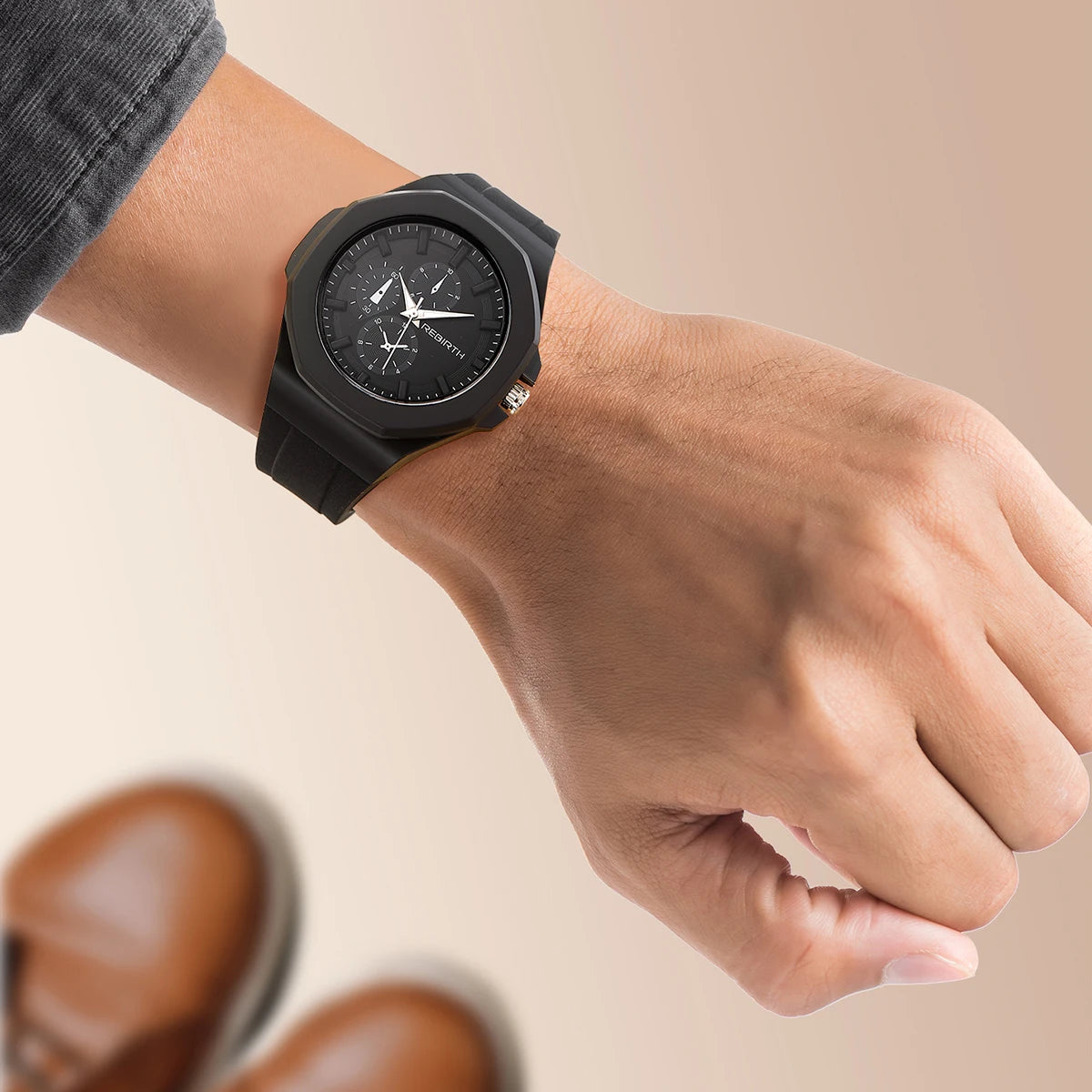 REBIRTH Unisex Silicone Quartz Watch – Minimalist Style