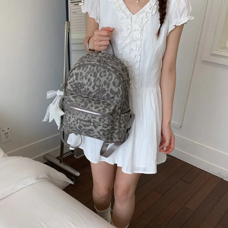 Leopard Print Backpack for Women – Lightweight & Large Capacity