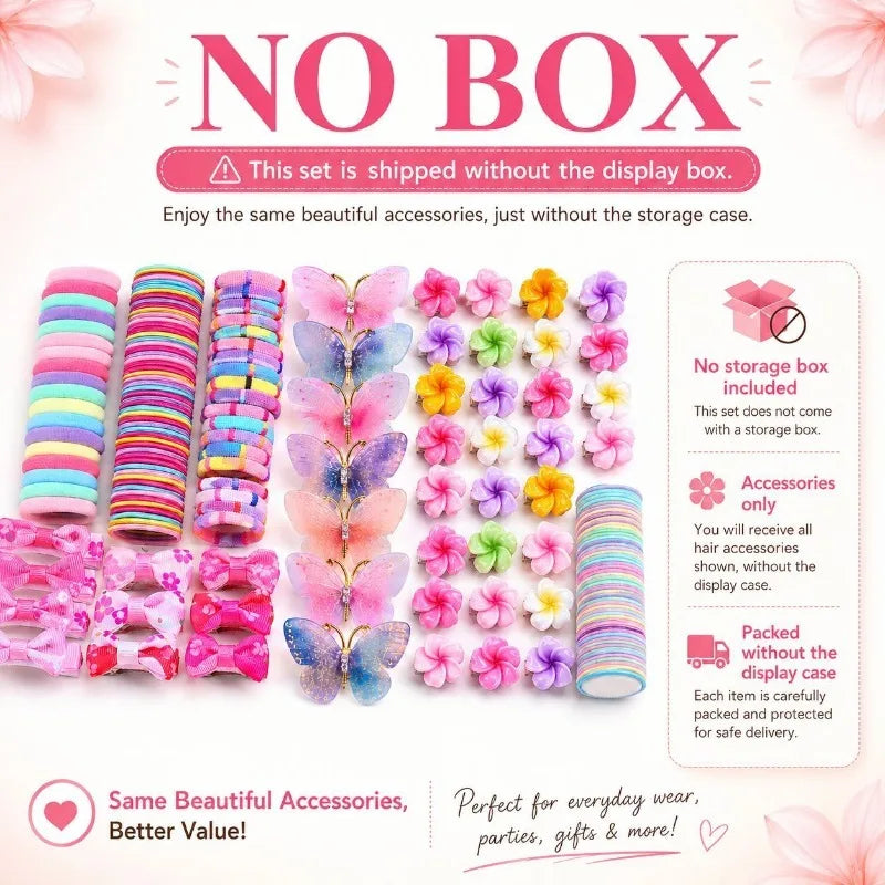 218pcs Flower Hair Accessories Set – Girls Hair Bands & Clips Girls Hair Accessories Nixie