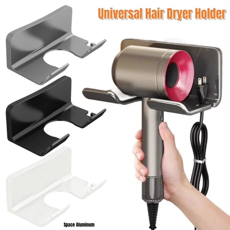 Wall Mounted Hair Dryer Holder & Straightener Stand Rack Bathroom Hair Tool Holder Nixie