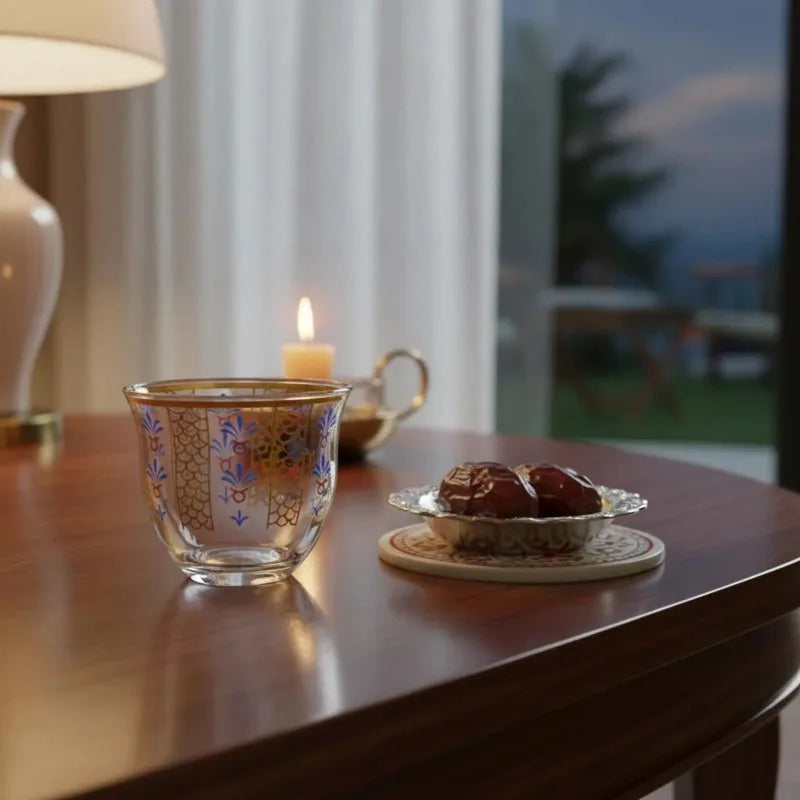 6-Piece Middle Eastern Tea Glass Set | Arabic Coffee Cups
