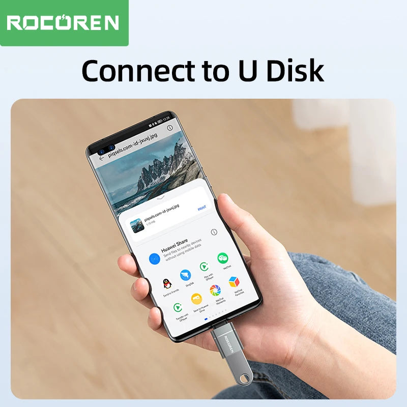 Rocoren USB-C to USB-A 3.0 OTG Adapter – MacBook & Android USB OTG Adapter Nixie