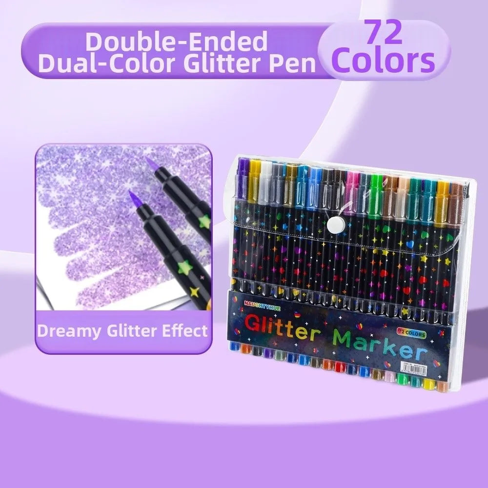 Double-Ended Glitter Pens 24–96 Colors Watercolor Marker Set