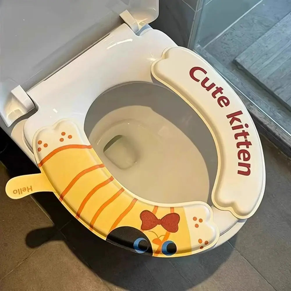 2Pcs Waterproof EVA Toilet Seat Covers with Cartoon Sticker Design Toilet Seat Cover Nixie