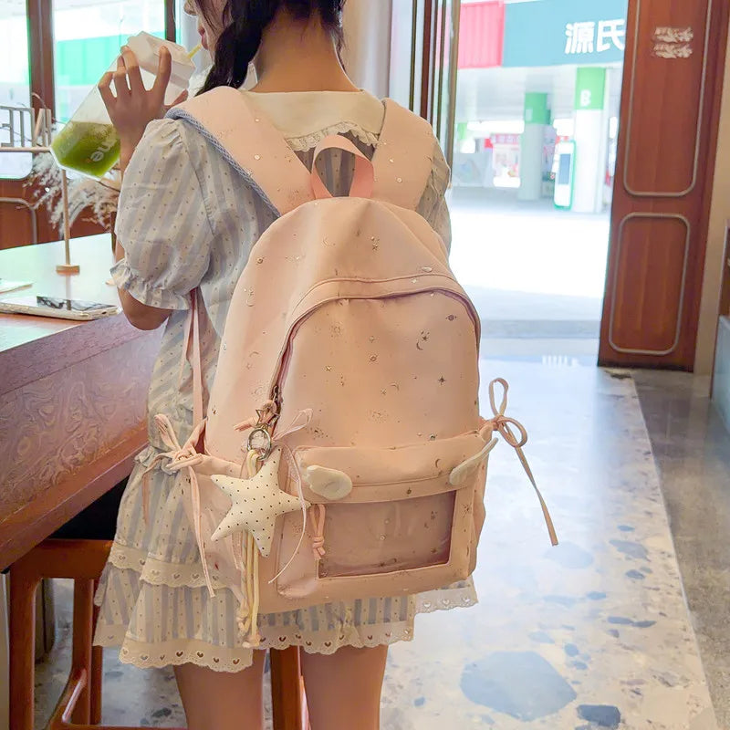 Nixie Star Pattern Backpack Women – Korean Style 20–35L