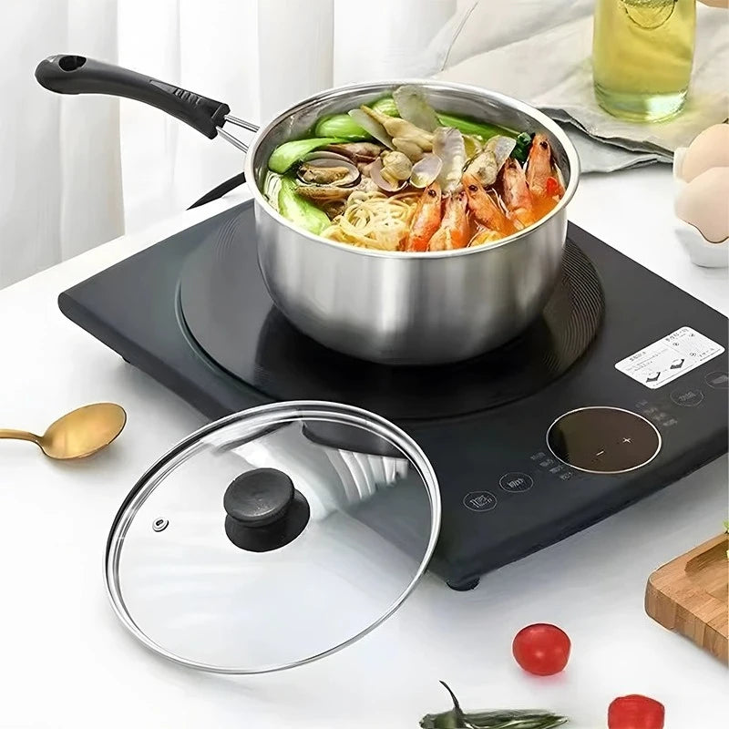 3-Piece Stainless Steel Non-Stick Pot Set with Glass Lids Cookware Pot Set Nixie