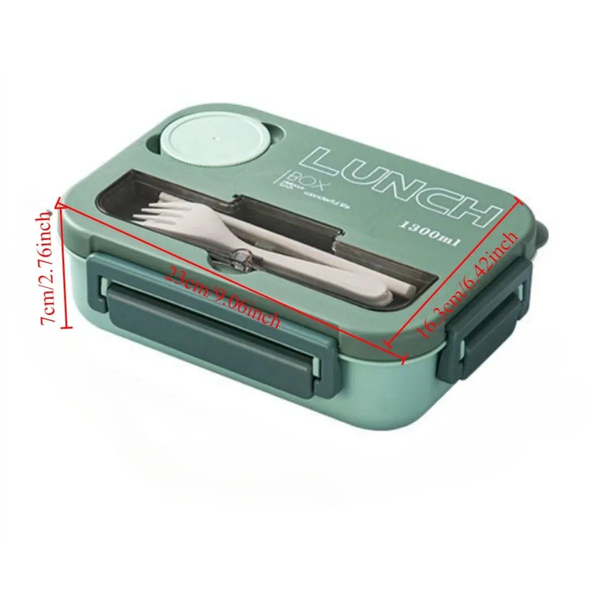 4-Compartment Bento Lunch Box | Sauce Jar & Utensils Included Bento Lunch Box Nixie