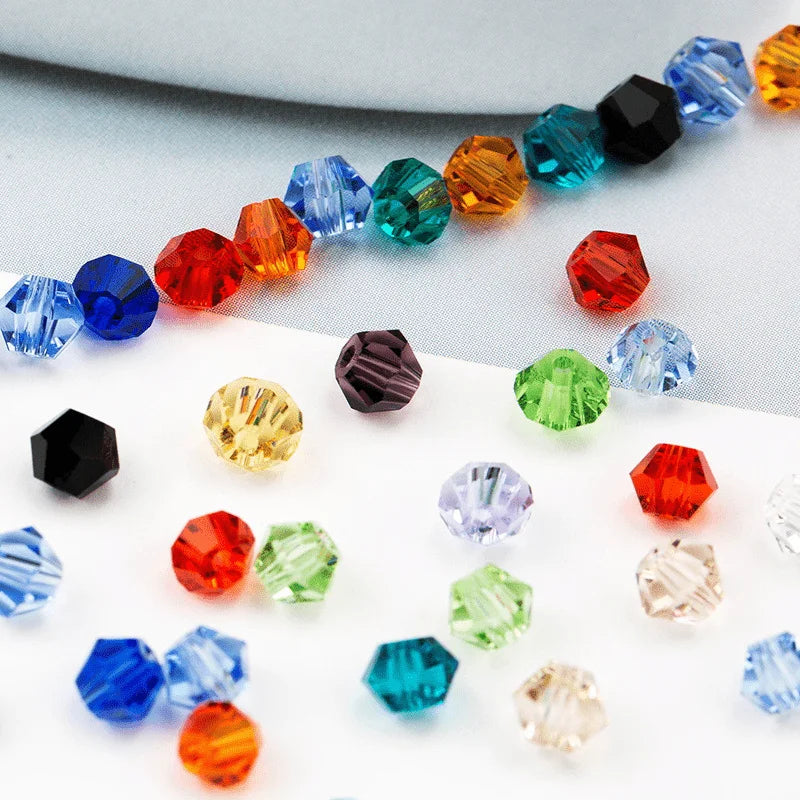 100Pcs 4MM Crystal Glass Bicone Beads – DIY Jewelry Making Jewelry Making Beads Nixie