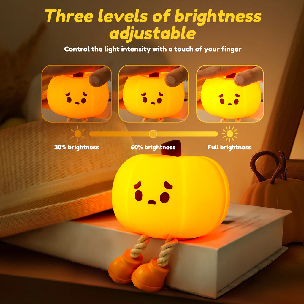 Pumpkin Silicone Night Light & Phone Stand – 3-in-1 LED Silicone Night Light Nixie