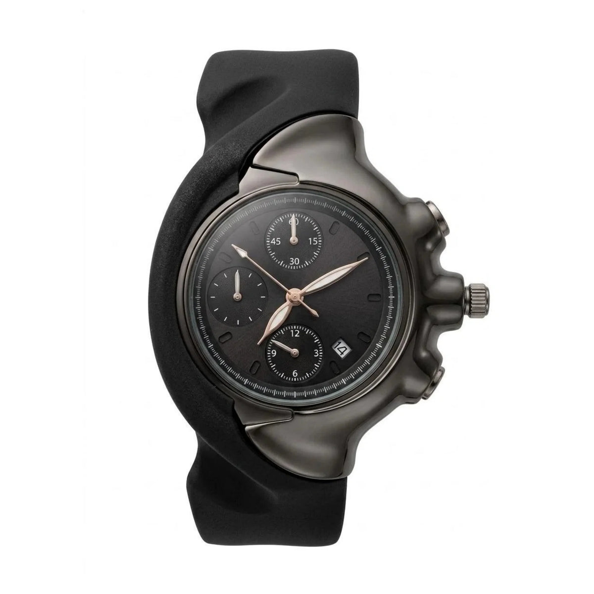 REBIRTH Men's Sports Chronograph Watch – Silicone Strap Men's Sports Watch Nixie black