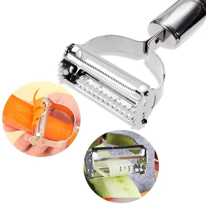 Stainless Steel Julienne Peeler & Grater – 2-in-1 Kitchen Tool Julienne Peeler Grater Nixie