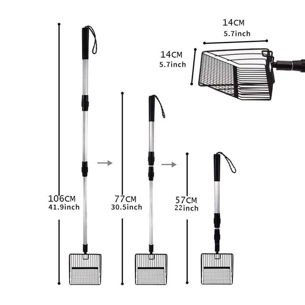 Telescopic Metal Chicken Coop & Cat Litter Sifting Scoop Shovel Sifting Scoop Shovel Nixie Black