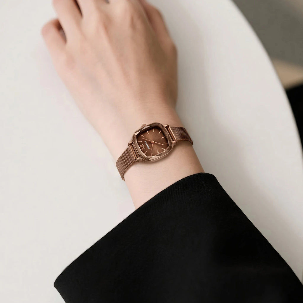 REBIRTH Women's Luxury Quartz Watch – Stainless Steel Band Women's Quartz Watch Nixie