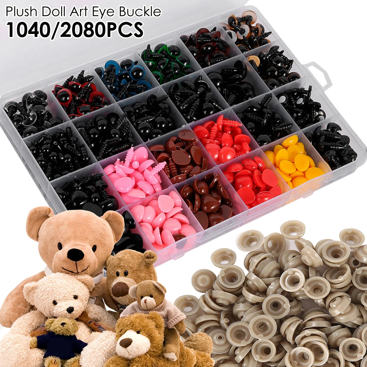 Plastic Safety Eyes & Noses Set for Crochet, Amigurumi & Dolls Doll Craft Supplies Nixie