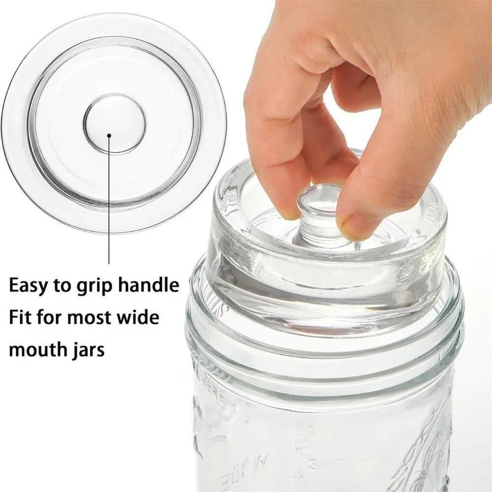 Glass Fermentation Weights with Handle – Wide Mouth Mason Jar Fermentation Weight Nixie