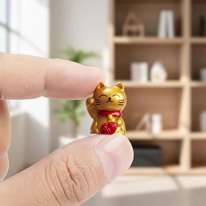 10pcs Mini Lucky Cat Resin Figurines | Fairy Garden Decor