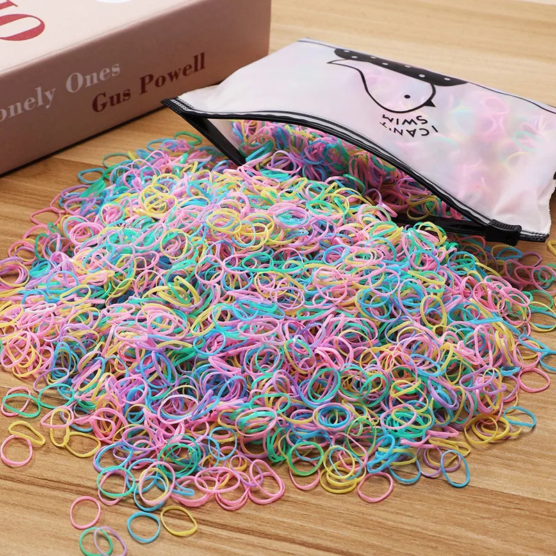 1000/2000pcs Kids Colourful Elastic Hair Ties & Ponytail Bands Kids Hair Ties Nixie 1 1000PCS