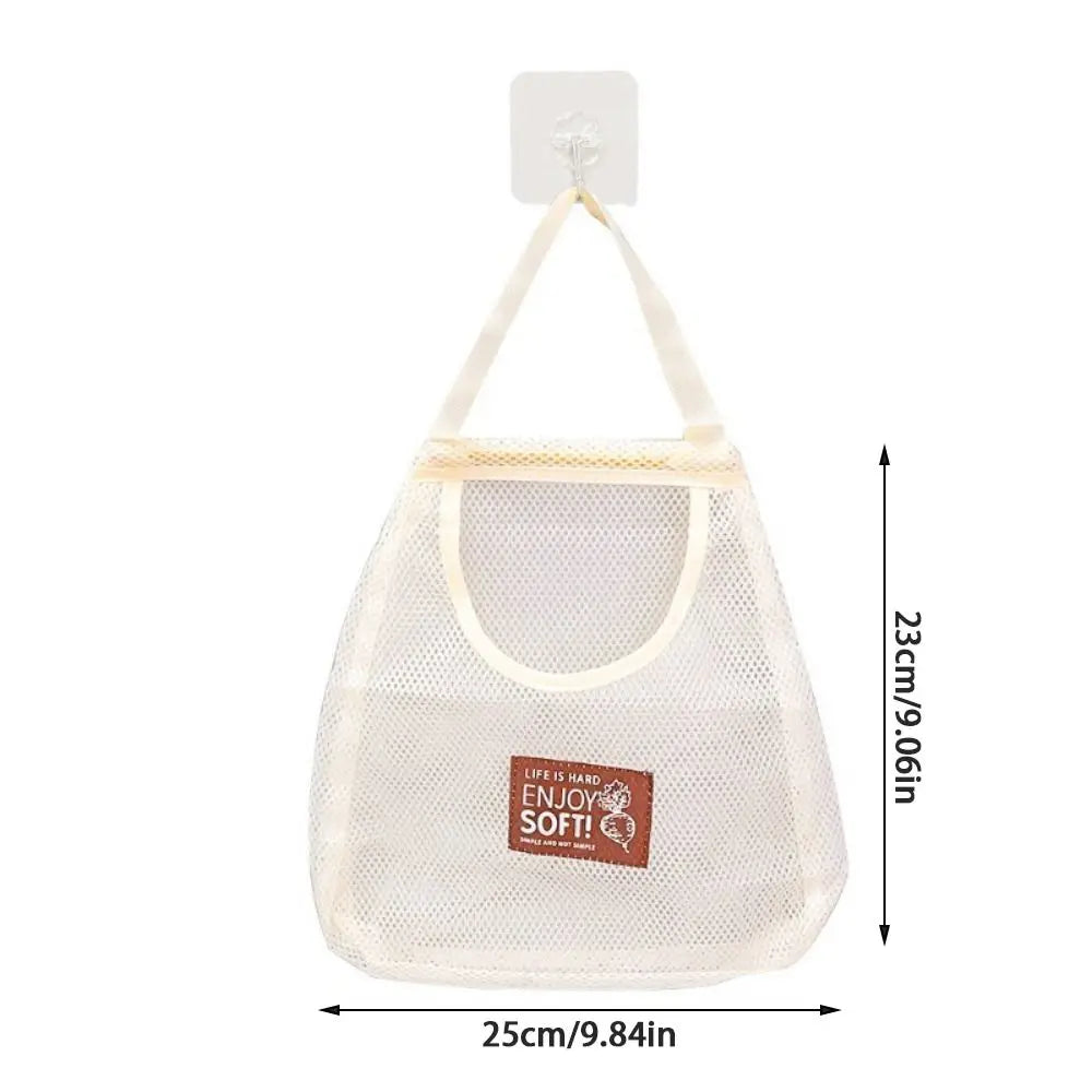 Hanging Mesh Net Storage Bag – Large Reusable Organizer