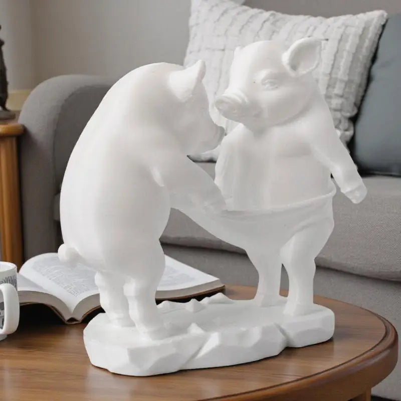 Cute Cartoon Pig Figurine – 3D Printed Matte Desk Ornament Decorative Figurine Nixie