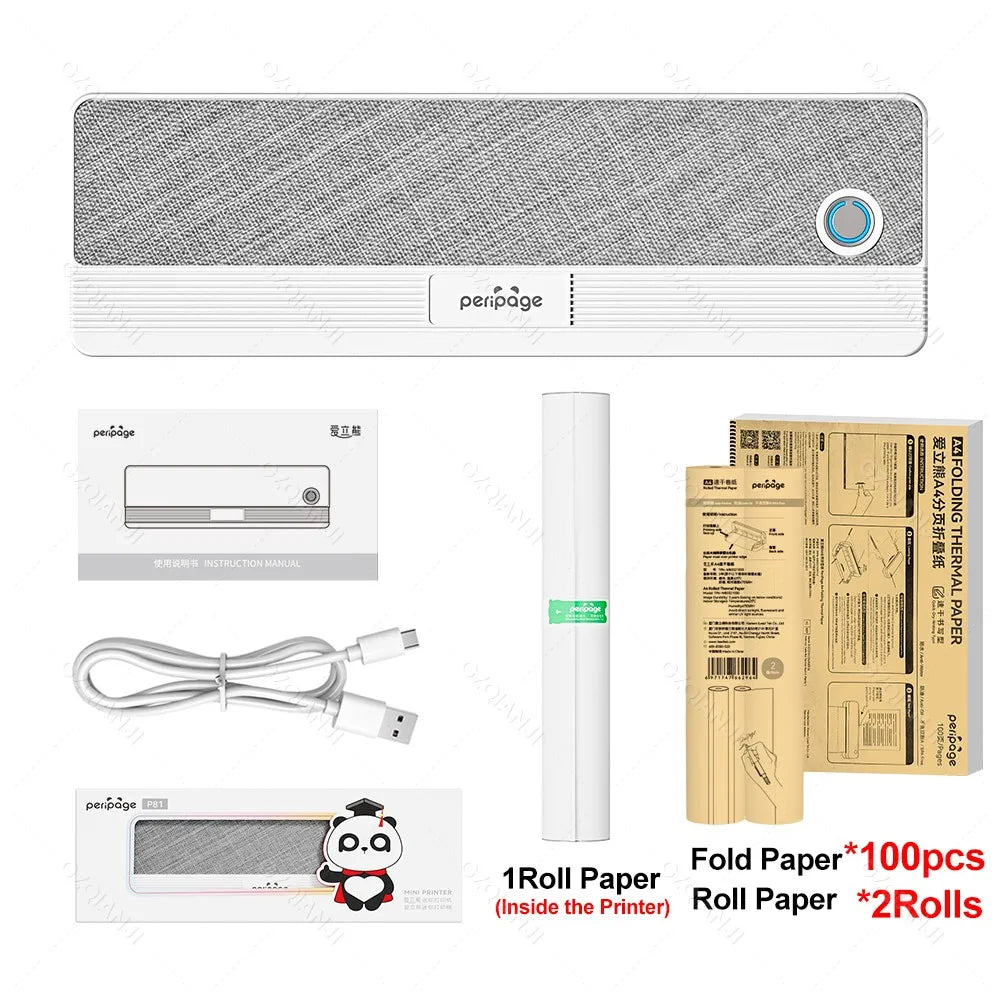 Peripage P81 Portable A4 Bluetooth Thermal Printer – Inkless