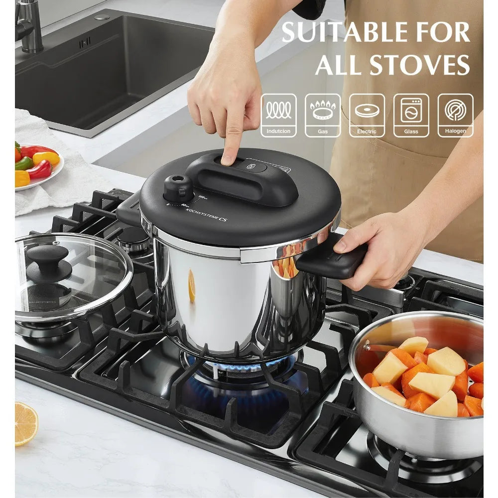 Stainless Steel Pressure Cooker 6L & 8L | Induction Compatible Pressure Cooker Nixie