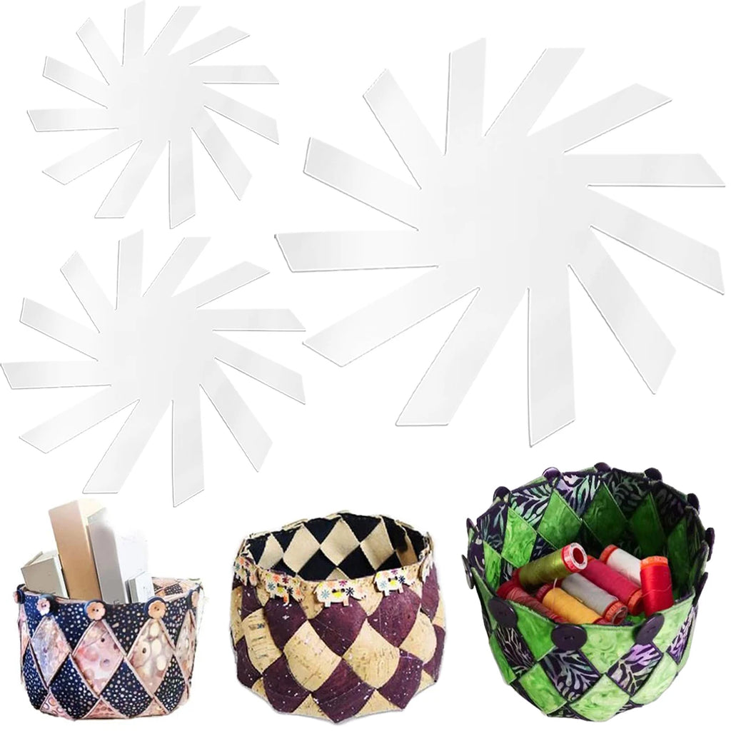 3-Piece Quilting Template Set – 8/12/15in Woven Spiral Basket Quilting Template Ruler Nixie
