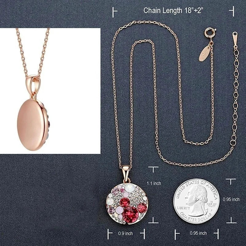 Ocean Bubble Crystal Heart Pendant Necklace | Women's Gift Crystal Pendant Necklace Nixie