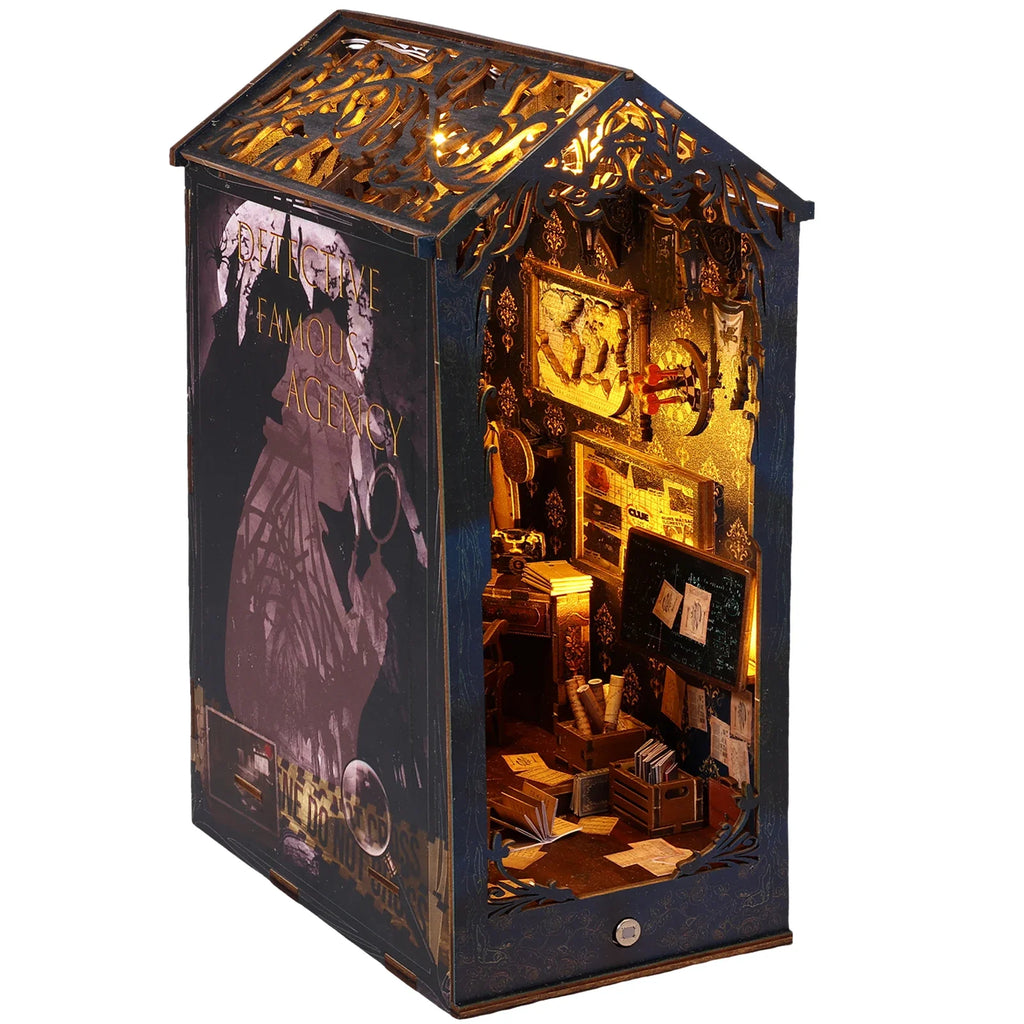 DIY Book Nook Kit 3D Wooden Puzzle with LED Light | Miniature
