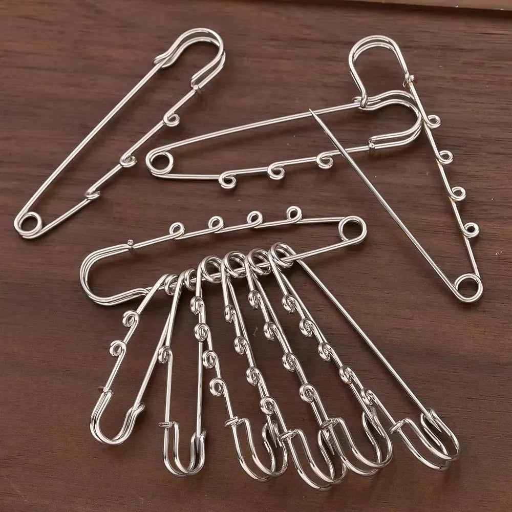 Silver Safety Brooch Pins – Multi-Hole Scarf & Dress Connector Brooch Pin Nixie