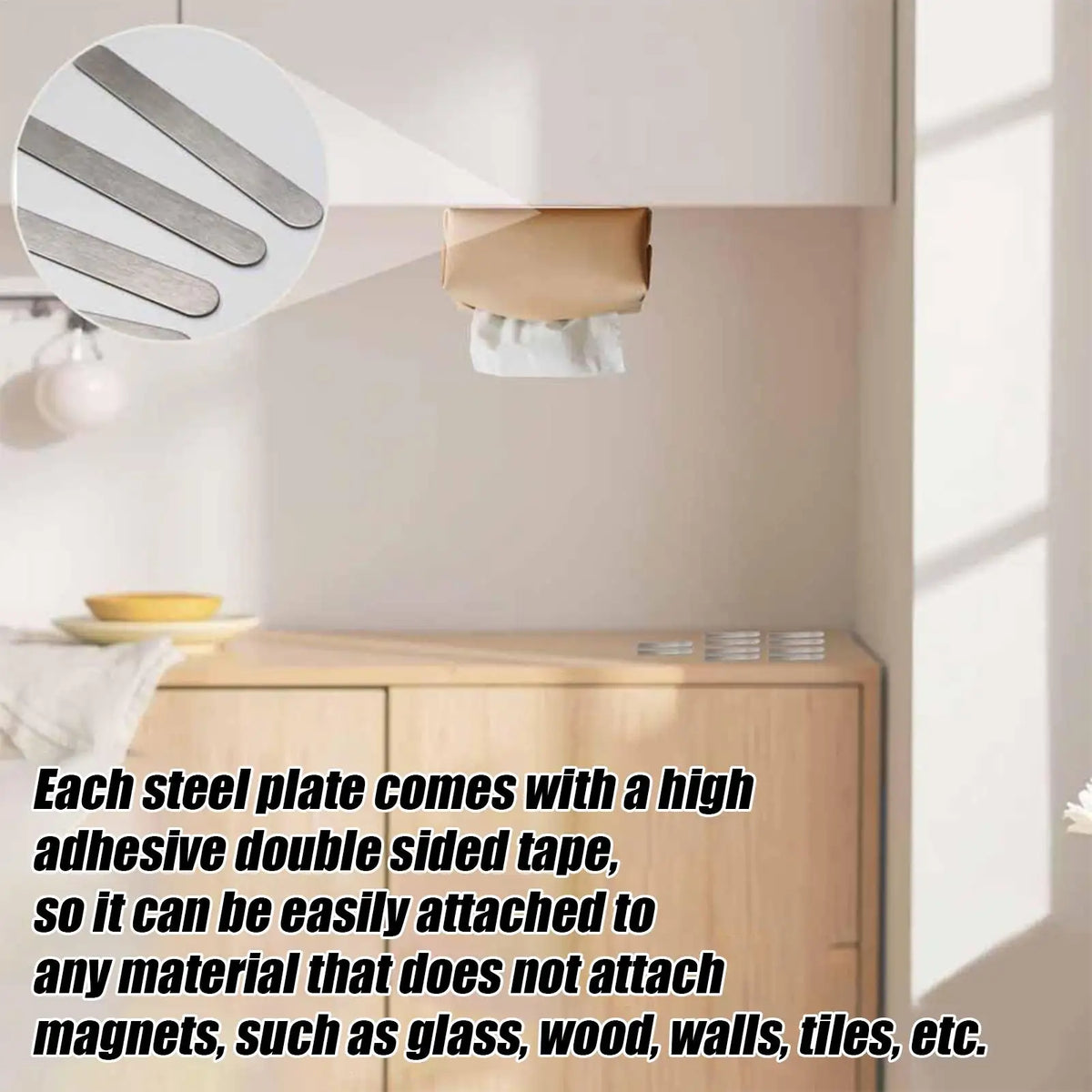 10PCS Self-Adhesive Steel Plates for Magnetic Mounts | Slim Strip Adhesive Steel Plates Nixie