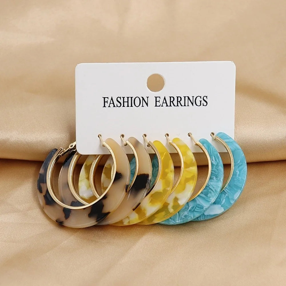 Leopard Print Hoop & Drop Earrings Set – 3 or 6 Pairs Drop Hoop Earrings Nixie