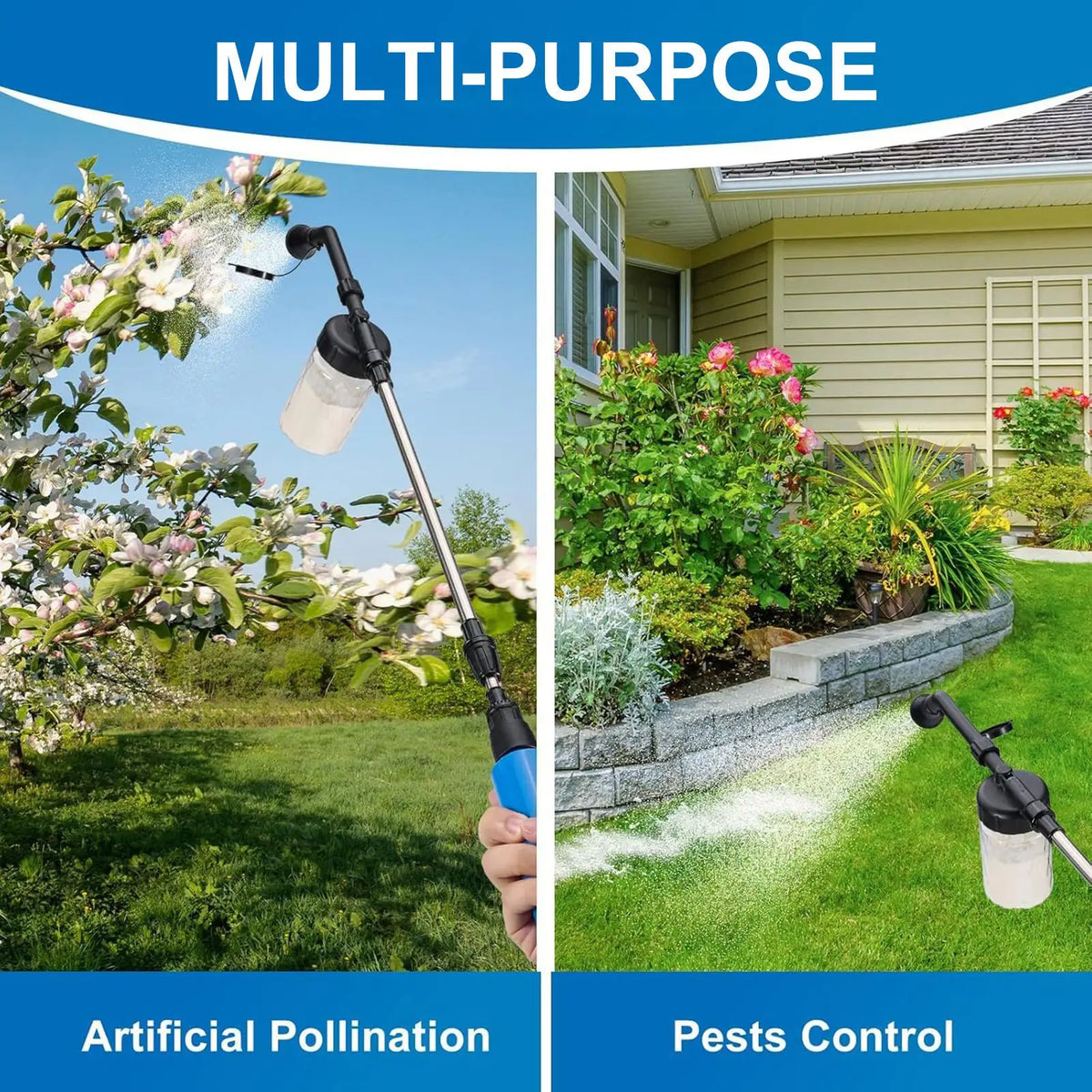 Handheld Powder Duster Applicator & Telescopic Pollinator Tool