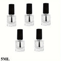 5PCS 5ml Clear Glass Nail Polish Bottles with Brush & Funnel Nail Polish Bottles Nixie square