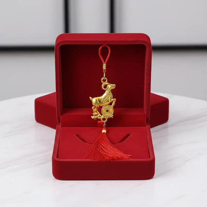 2027 Year of the Goat Chinese New Year Hanging Ornament Red Tassel Holiday Hanging Ornament Nixie
