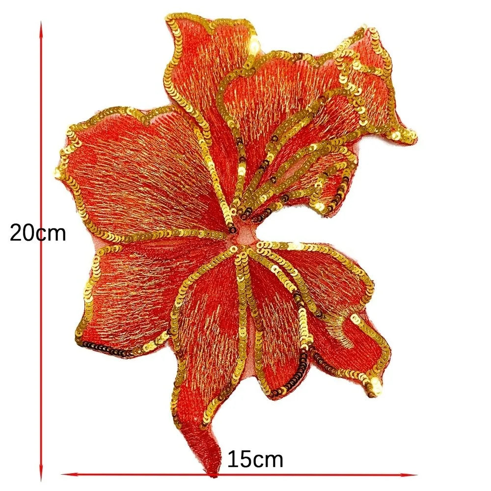 3D Sequin Flower Embroidery Applique Sew-On Lace Patch DIY Embroidery Applique Patch Nixie