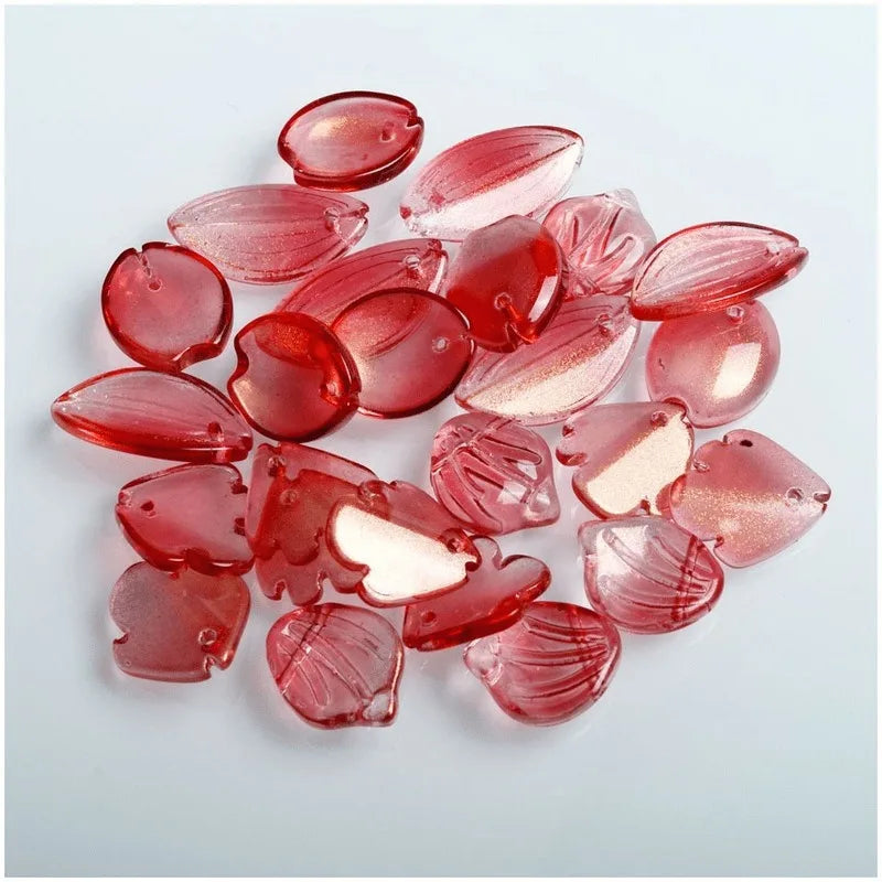 20Pcs Red Crystal Petal Glass Beads for DIY Jewelry Making DIY Craft Beads Nixie
