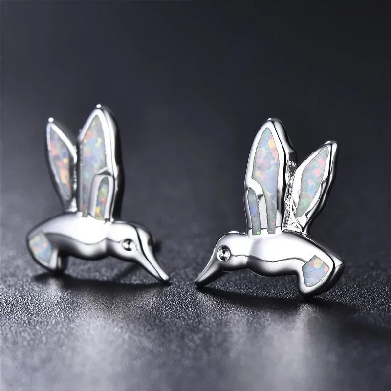 Bird Stud Earrings Set – 2 Pairs Fire Opal Rhinestone Studs Stud Earrings Set Nixie