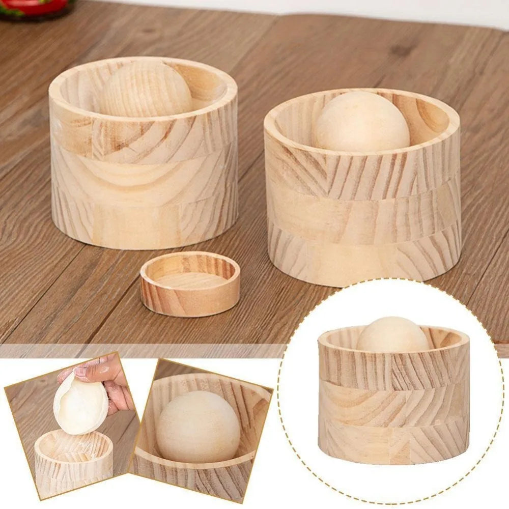 Wooden Dumpling Wrapper Press Mold – DIY Dough Tool