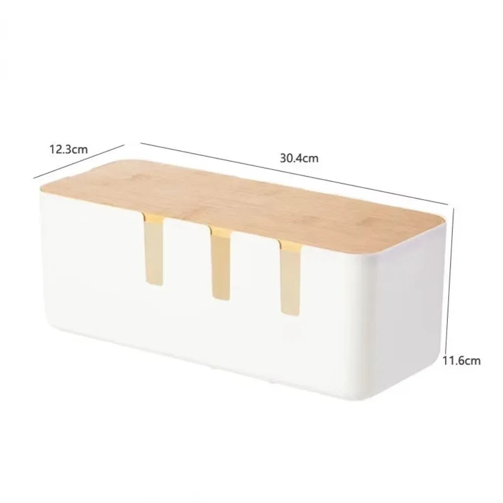 Cable Management Box Power Strip Wire Organizer | Modern Cable Management Box Nixie Seven holes white