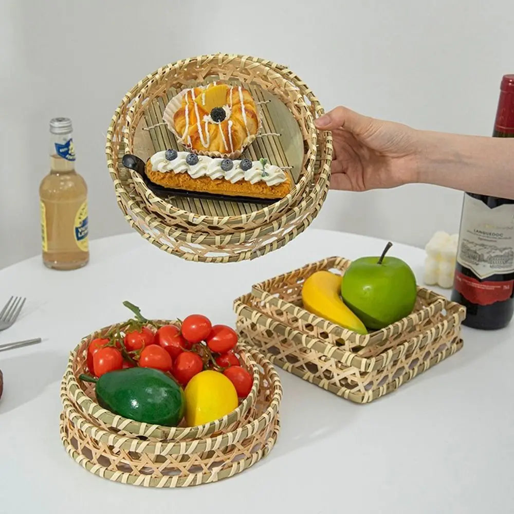 Miniature Woven Bamboo Basket – 1:12 & 1:6 Dollhouse Decor Dollhouse Miniature Nixie
