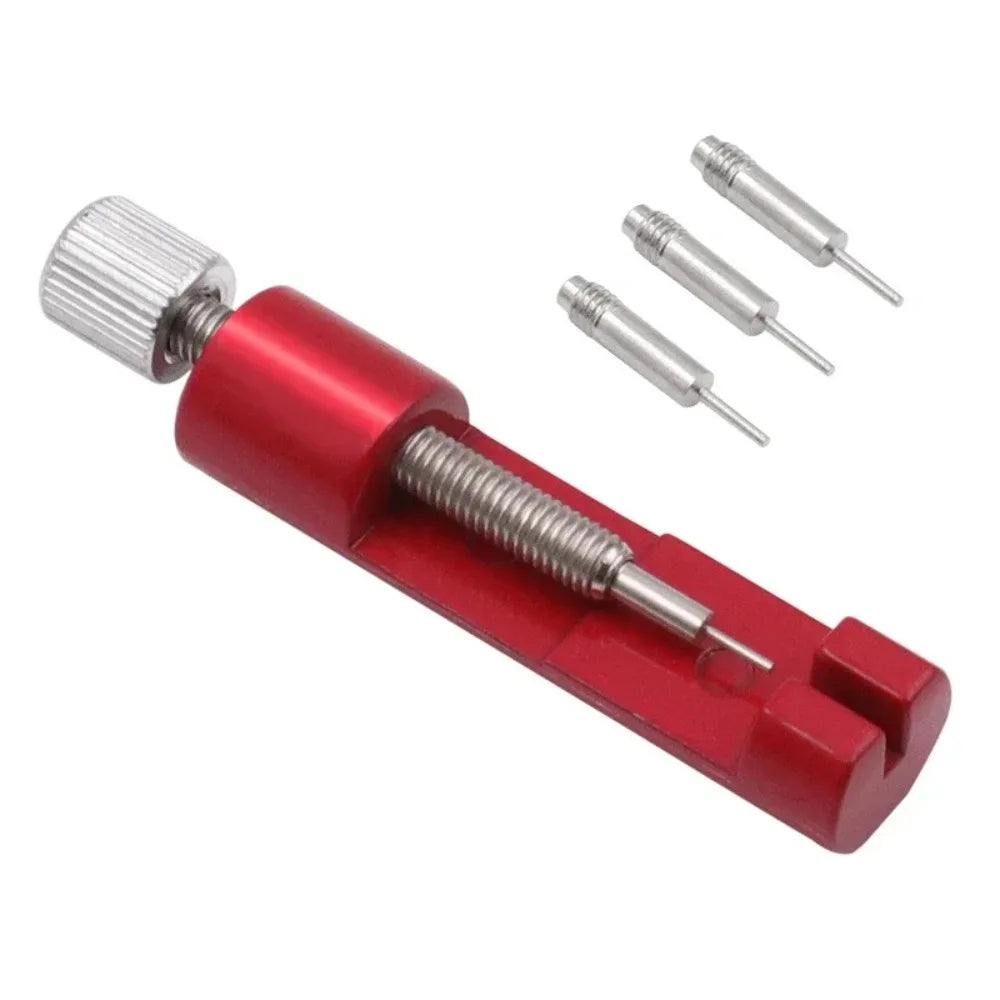Watch Band Link Remover Kit – Adjustable Steel Tool + 3 Pins Watch Repair Tool Nixie Red