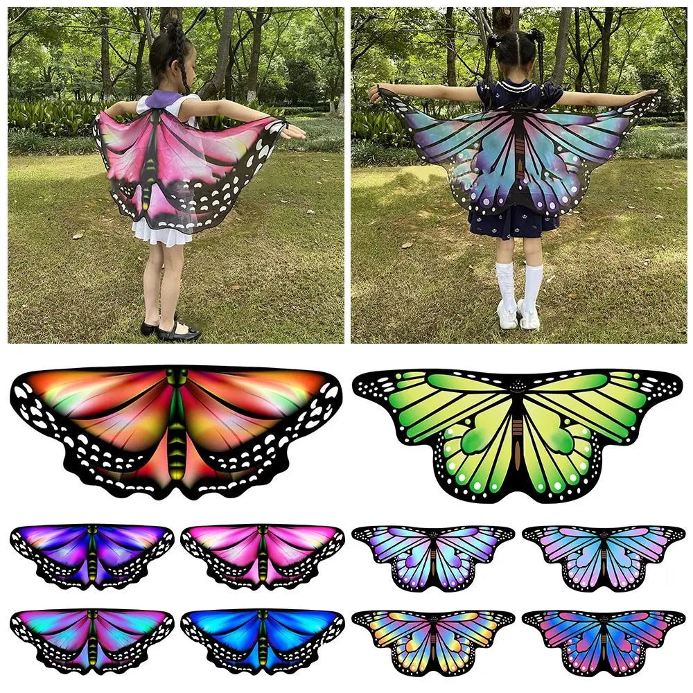 Chiffon Butterfly Wings Cape Shawl – Kids Costume & Party Prop Butterfly Costume Cape Nixie