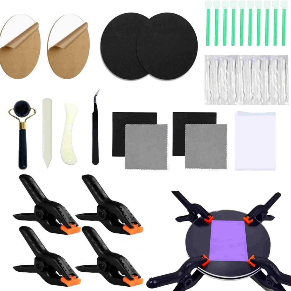 86pc Card Flattening & Cleaning Kit for Collectible Cards Card Care Kit Nixie Transparent