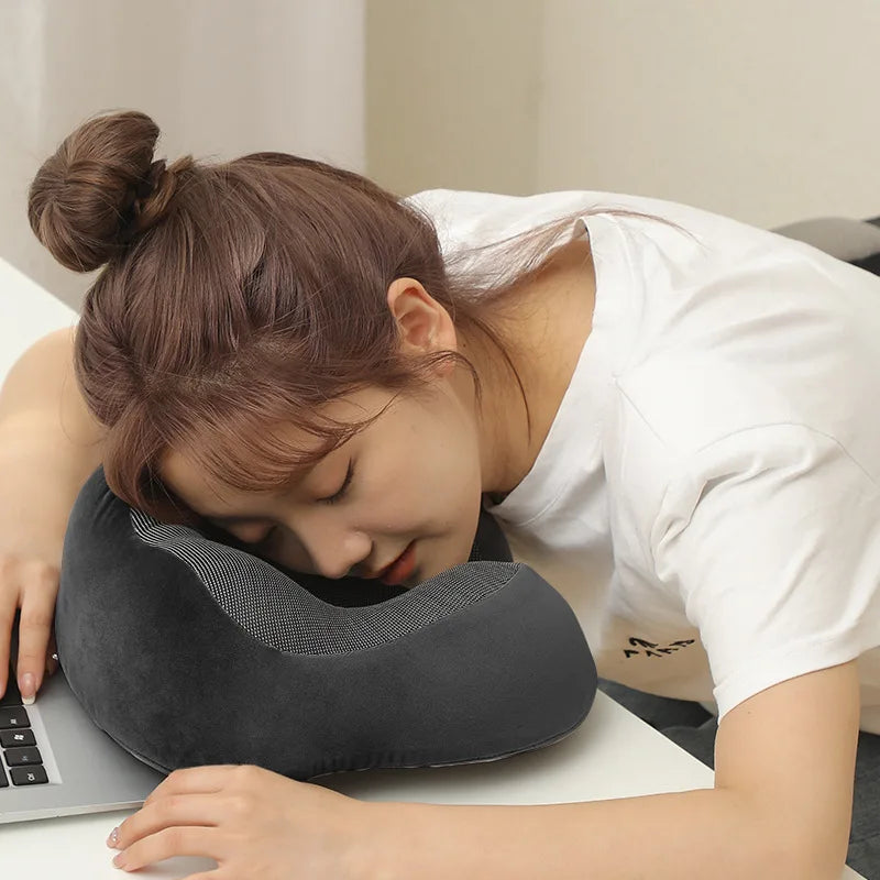 U-Shaped Memory Foam Travel Neck Pillow – Car & Airplane