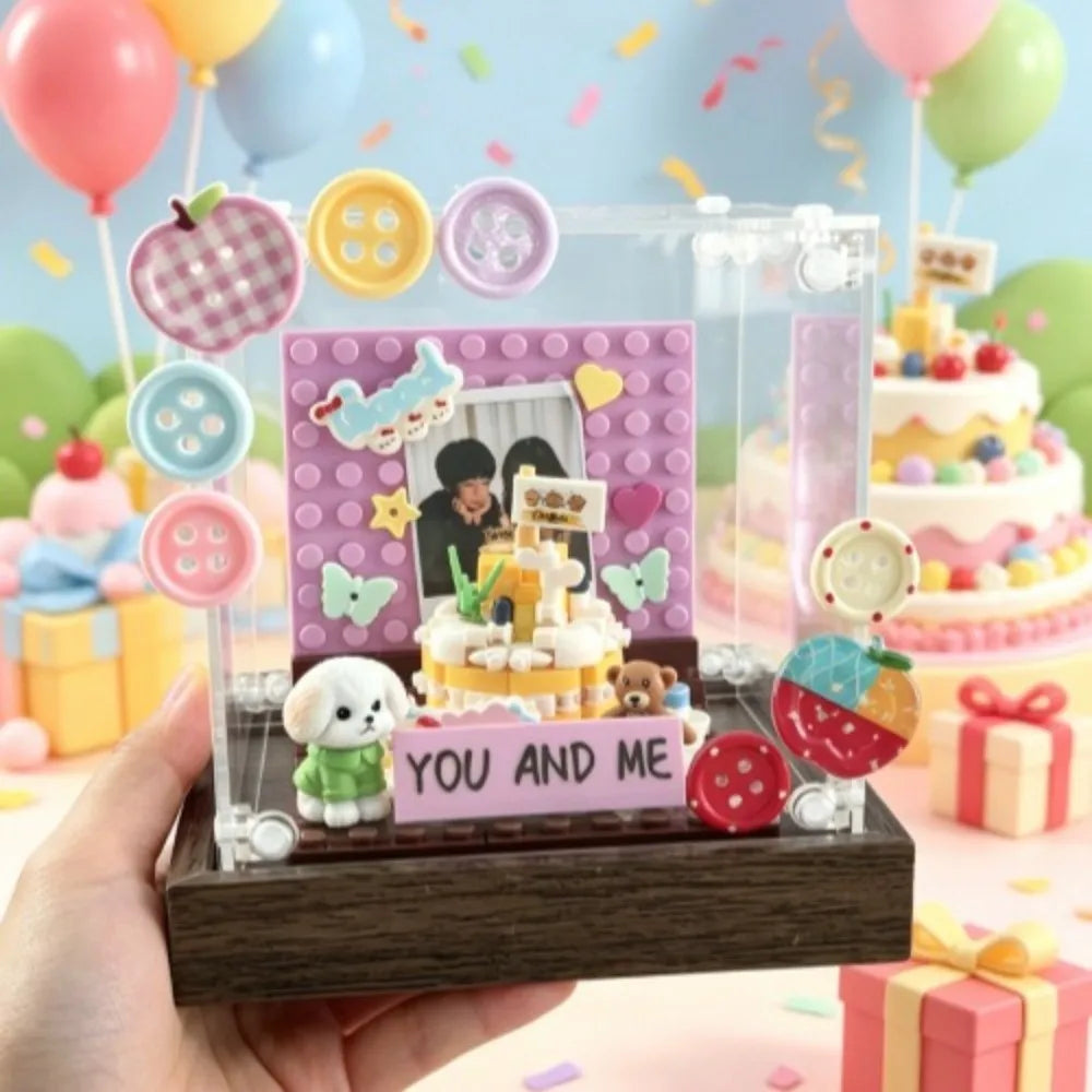 DIY Cake Building Block Photo Frame Desktop Decoration Gift