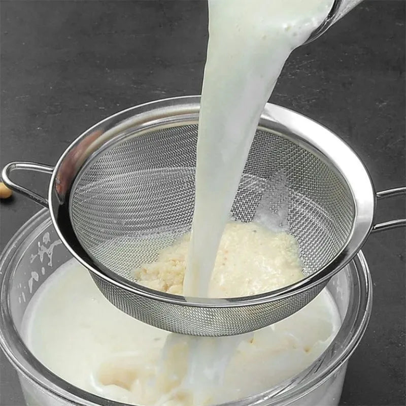Stainless Steel Fine Mesh Skimmer Sieve with Long Handle Mesh Strainer Sieve Nixie