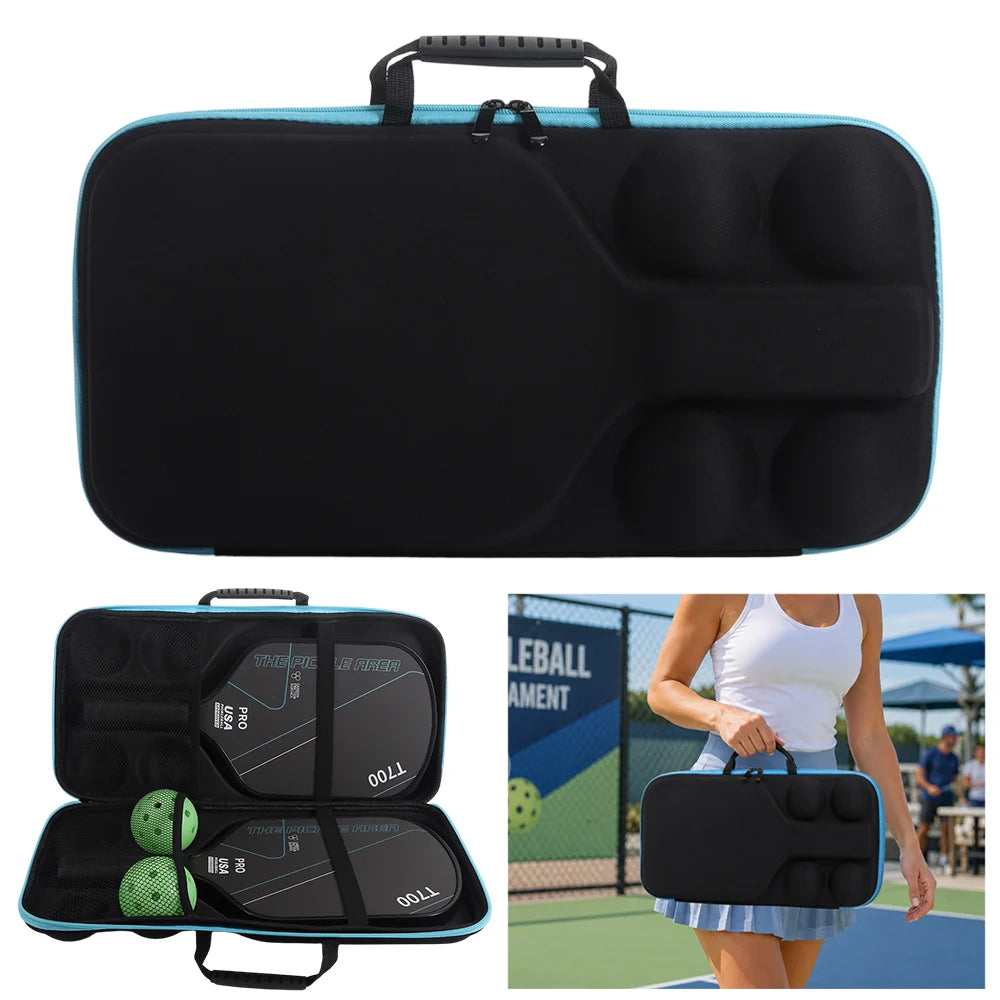 Hard Shell Pickleball Paddle Bag – Fits 2 Paddles & 4 Balls Pickleball Paddle Bag Nixie