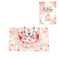 3D Pop-Up Butterfly Flower Birthday Card with Envelope Pop-Up Greeting Card Nixie WHITE